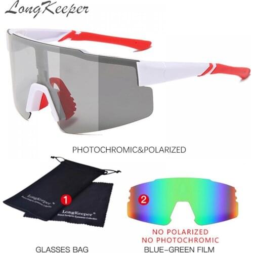 Photochromic Sport Sunglasses Men Outdoor Sports Sunglasses Windproof Bike Motorcycle Glasses Polarized Eyewear Driving Goggles