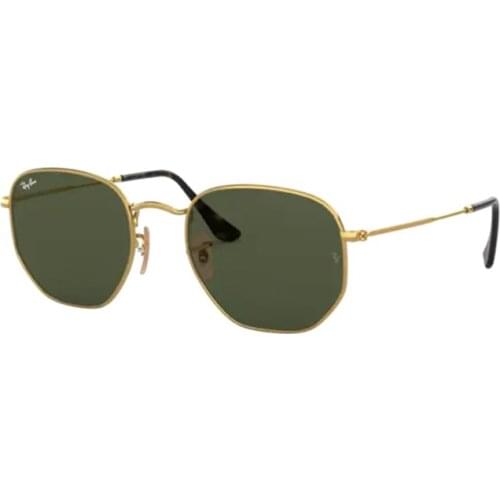 Rayban Hexagonal 3548N 001 51 Sunglasses Vintage Gold Frame G-15 Green Lenses High Quality Vision Man Woman Sunglasses 2021