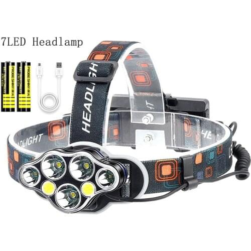 Super Bright LED COB Headlamp Rechargeable With 8LED Waterproof Outdoor for Hunting Camping