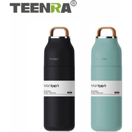 TEENRA 350ML Stainless Steel Thermos Cup Outdoor Travel Sports Bottles Travel Coffee Mug Portable Vacuum Flasks