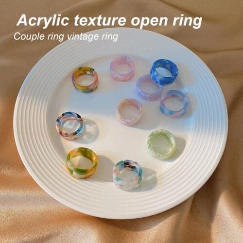 Jewelry 1 Set Stylish Fine Texture Fashion Ring Resin Finger Ring All Match for Daily Wear