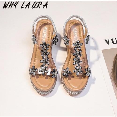 2021 Summer Sandals Womens Wedgings Platform Womens Colorful Casual Sandals Peep-toe Roman Sandals