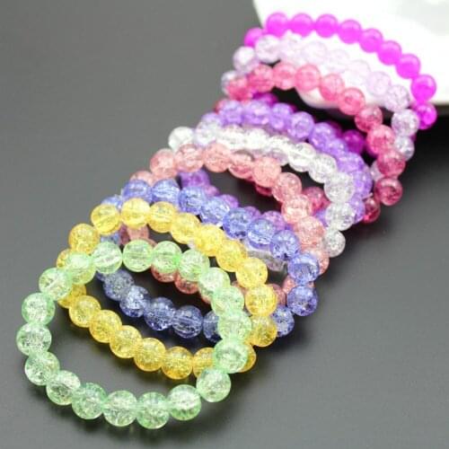 Handmade Women 10mm Rhinestone Crystal Beaded Round Glass Beads Stretch Bracelet Femme Bangle Bracelets Women Girl Wrap Jewelry