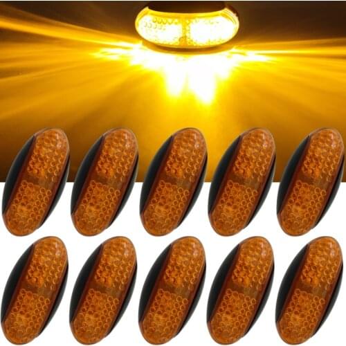 10PCS 12V LED 24V Stop Signal Side Lights Auto Lorry Yellow Trailer Light Toy Truck Accessories Parking Lights for Trucks