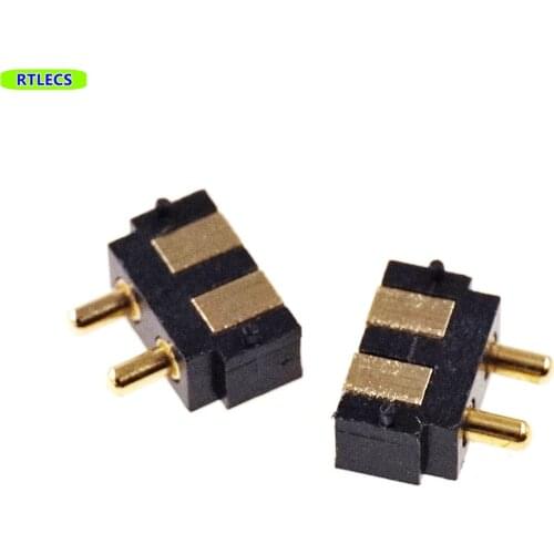 10 pcs Spring Loaded Pogo pin connector 2 PIN Right Angle Surface Mount SMD Strip Male Contact Height 5.5mm SMT Pitch 2.5 mm