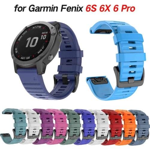 26 22 20MM Watchband Strap for Garmin Fenix 5 6X 6 5X 5S Plus 6 6 Pro Watch Quick Release Silicone Easyfit Wrist Band Strap