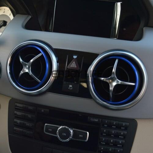 4pcs Interior A/C Air Vent Outlet Ring Cover Trim Sticker for Mercedes Benz GLK Class X204 GLK200 GLK250 GLK350 2009-2016