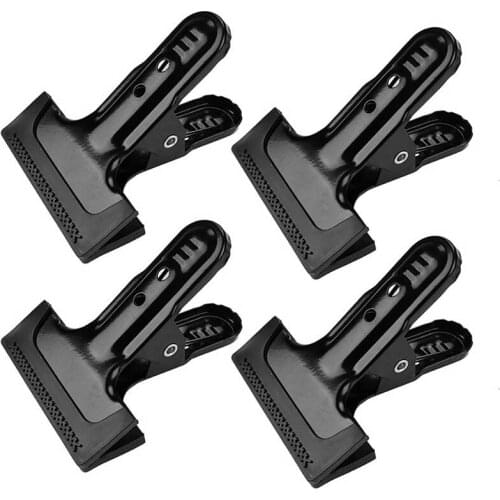 4PC Background Cloth Clip Heavy Duty Spring Clamps Photo Background Cloth Paper Screen Clips Metal Body With Rubber Protective