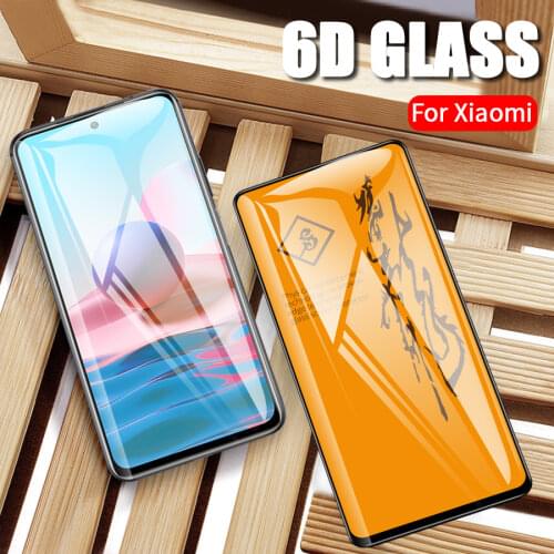 6D Full Glue Cover Tempered Glass For Xiaomi Poco F3 X3 NFC F2 Pro M3 Redmi Note 10 9 8 Pro 9S 9T 9 9A 9C Glass Screen Protector
