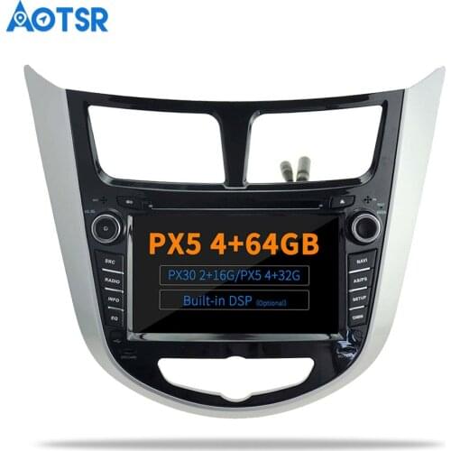 AOTSR Android 9.0 / 10.0 DSP Radio For Hyundai Accent Verna 2011 - 2017 Car GPS Navigation 1 Din Bluetooth Player Head Unit