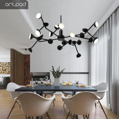 Artpad LED Pendant Light Modern Indoors Hanging Light Fixture For Living Room Kitchen Bedroom Adjustable Pendant Lamp Nordic