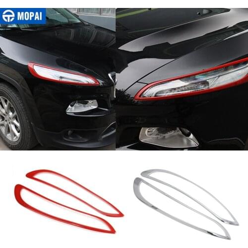 MOPAI ABS Car Headlight Daytime Running Light Lamp Decoration Cover Exterior Stickers for Jeep Cherokee 2014 Up Car Styling