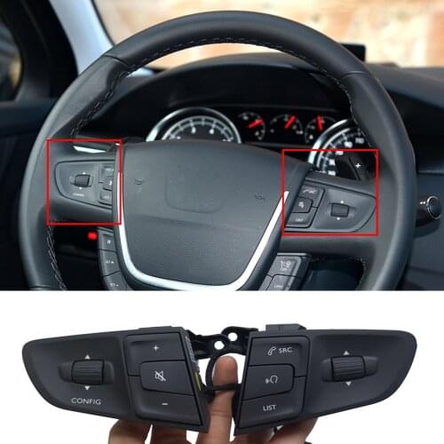Car Cruise Control Switch Steering Wheel Button Audio Volume Bluetooth Switches for Peugeot 508 2013 - 2016