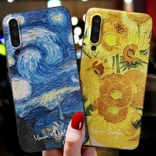 For Samsung Galaxy A70 A50 A40 A20E Case For Fundas Samsung A70 a40 a 50 A20 e Cover 3D Art Black Silicone Flower Phone Case