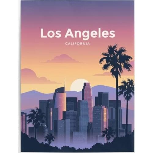 Home Decorative Canvas HD Los Angeles Vintage Travel Prints Paintings City Tree Modular Pictures Wall Art Poster Artwork Framed