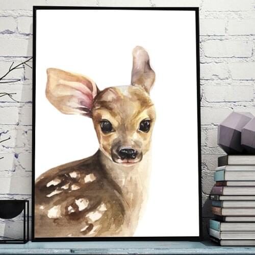 Animal Wall Picture Wall Canvas Painting Baby Childrens Room Decoration Cute Deer Deer Tiger Elephant Nordic Posters And Prints
