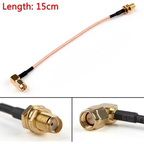 Artudatech 15cm RG316 Cable SMA Male Plug Right Angle To SMA Female Jack Jumper Pigtail 6in