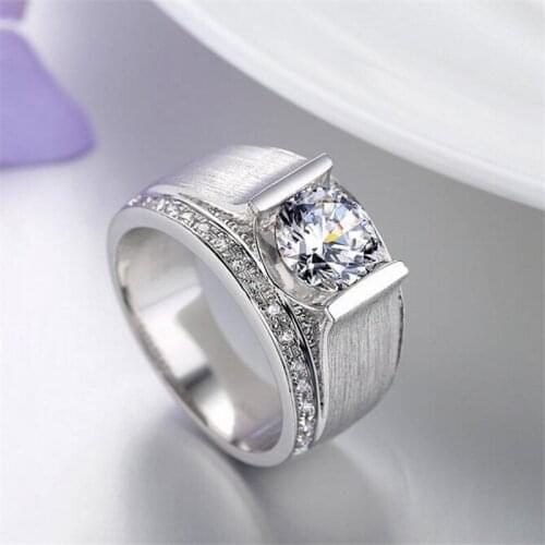 Choucong Jewelry Mens S925 Sterling sS925 5A Zircon cz Stone Rings Wedding Bands Jewelry boys Size 8-13 gift