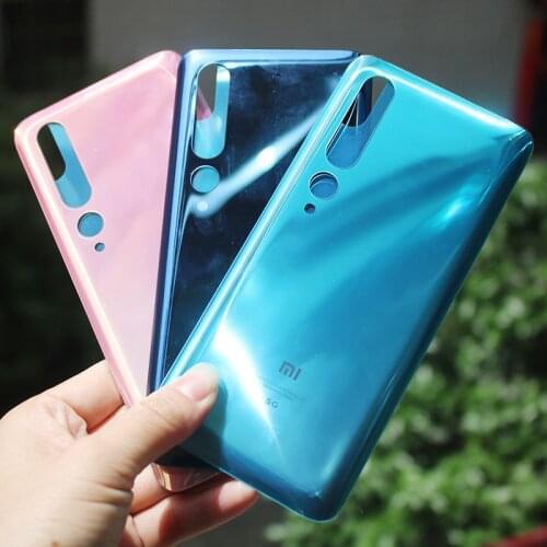 Xiaomi Mi 10 Battery Cover Back Glass Panel For Xiaomi Mi 10 Housing Cover Mi10 5G Rear Glass Case Replacement Part Sticker Glue