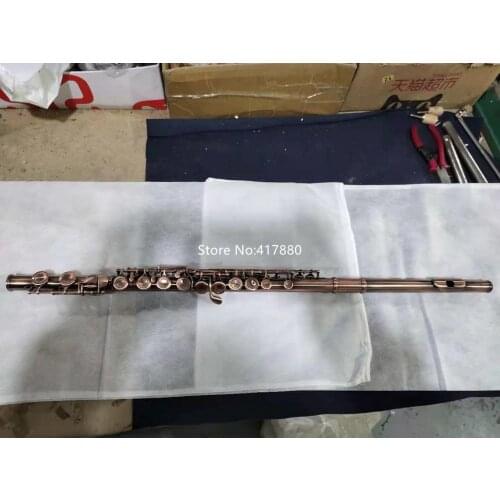 MARGEWATE C Tune Flute 16 Keys Closed Holes Antique Copper High-Quality Musical Instruments With Case Free Shipping