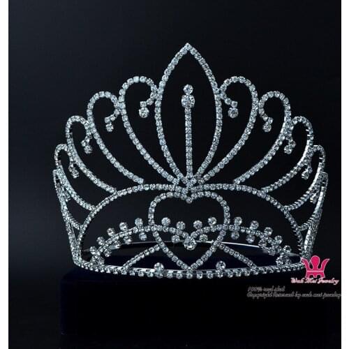 Miss Big Crown Tiara Miss Beauty Pageant Winner Queen Tiara Bride Wedding Jewelry Princess Party Prom Night Clup Show Crystal112