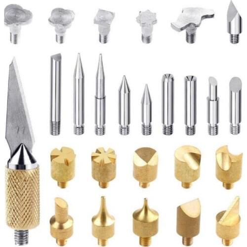28PCS Tip Set Wood Burning & Soldering Replacement Tip Accessories for Wood Burning, Carving, Embossing, Soldering