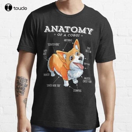 New Anatomy Of A Corgi T-Shirt Funny Corgis Dog Puppy Shirt T-Shirt Cotton Men Tee Shirt