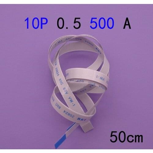 2pcs/lot New FFC FPC flat flex cable 0.5mm pitch 10 pin Forward Length 500mm Ribbon Flex Cable 10pin 10P