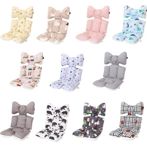 2 Different Sides Baby Printed Stroller Seat Cushion Warm Car Seat Pad Cotton Stroller Mat Mattress Pram Stroller Accessories