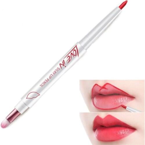 Professional Automatic Lipliner Matte Waterproof Lady Charming Lip Liner Soft Pencil With Lip Brush Contour Makeup Lipstick Tool