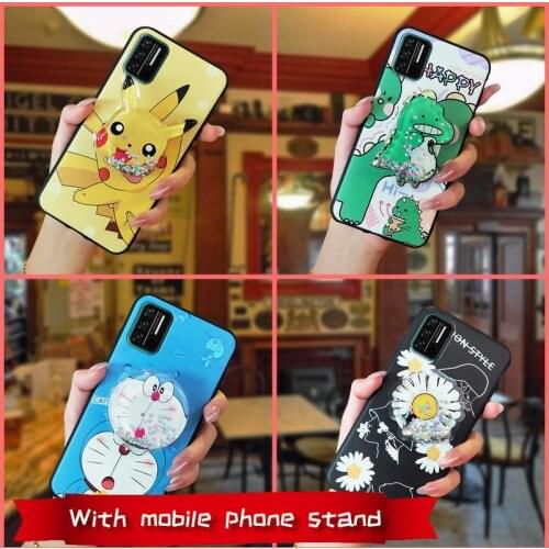 Silicone phone stand holder Phone Case For UMIDIGI A7S TPU Cute Shockproof foothold Anti-dust