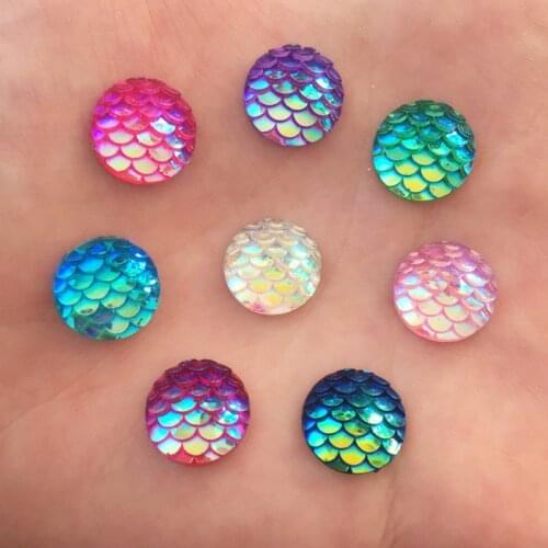 80PCS AB Resin Glitter 12mm Round Dragon Skin Gem Flatback Rhinestone Scrapbook Wedding Jewellery DIY Accessories OK52