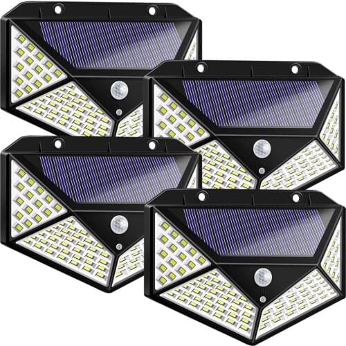 122 100 LED Solar Light Outdoor Solar Lamp with Motion Sensor Solar LED Light Waterproof Sunlight Powered for Garden Decoration