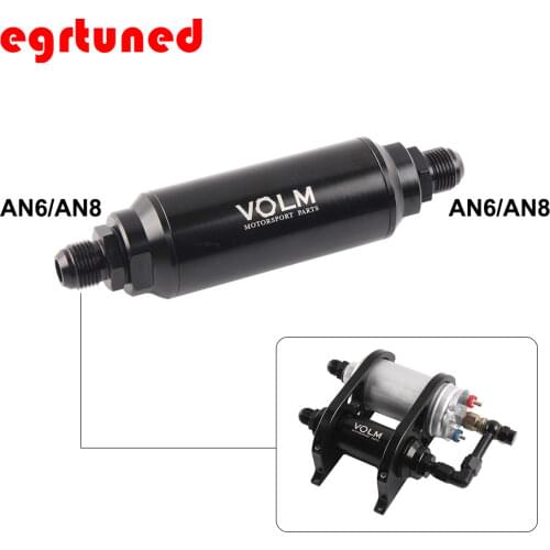 Universal auto black 40 microns fuel filter AN6 AN8 fitting adapter