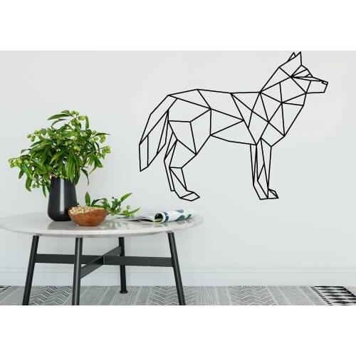 Wolf Wall Decals Geometric Animal Art Wall Sticker 3D Home Decor Removable Creative Vinyl Stickers Muraux Decorative Hot LC373