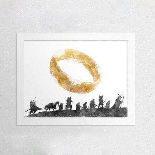 Magic Literature Canvas Art Print and Poster , Fellowship Of The Ring Elvish Circle Canvas Printing Wall Picture