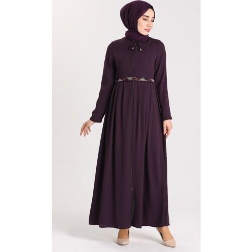 Minahill Embroidered Crepe Ferace 2011A-03 Damson 2011A-03