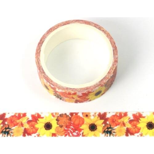 1pcs Creative Sunflower Washi Tape Adhesive Paper Tape School Office Supplies DIY Scrapbooking Decorative Sticker Tape 5m