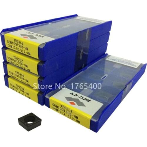 10pcs CCMT060204-HM, CCMT09T304,CCMT09T308-HM,CCMT120404, CCMT120408-HM YBC252 Carbide Inserts for steel CNC Milling Lathe Tools