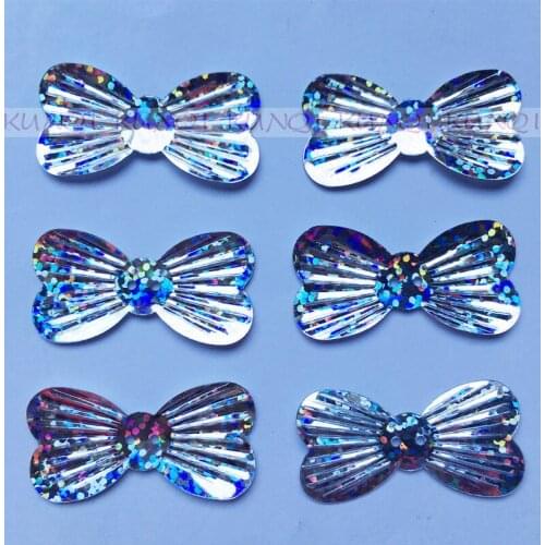 150pcs/260pcs 18*35mm Bowknot Loose Sequins Beautiful Crafts for Sewing/Webbing ,Shoes,Hat Diy Accessory Kids DIY Laser Silver