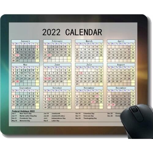 2022 Mouse pad Calendar,Light Bright Glare Solar Desktop Notebook Mouse Mat for Working and Gaming