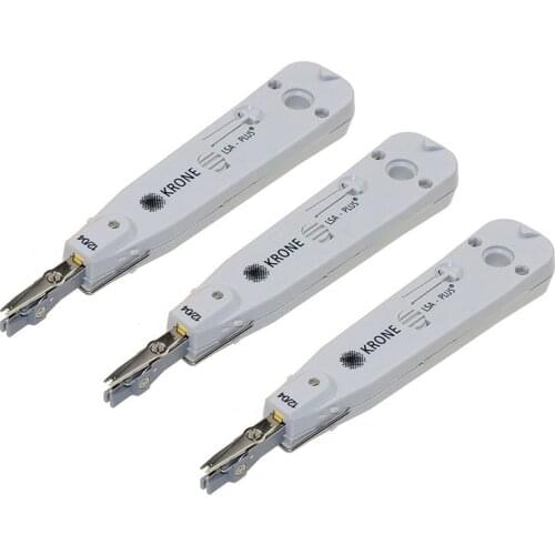 3PCS Portable KRONE LSA-Plus Punch Down Tool Kit With Sensor For Telecom Phone Wire RJ11 Ethernet LAN Network Cat5 RJ45 Cable