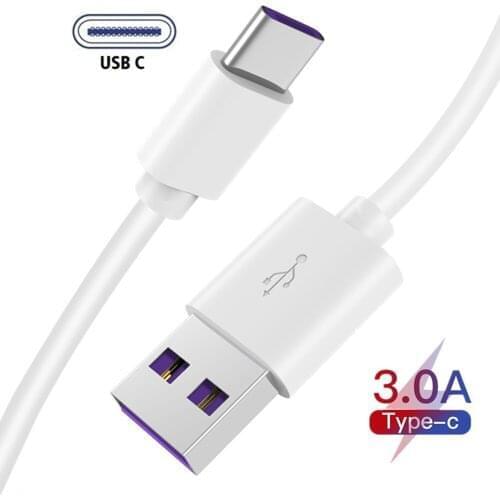 3A USB Type C Cable Fast Charging Wire for Samsung Galaxy S8 S9 Plus Xiaomi mi9 Huawei Mobile Phone USB C Charger Cable
