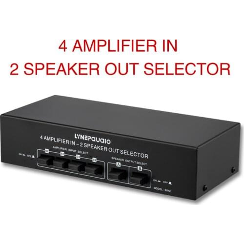 4 in 2 out passive power amplifier speaker selection switcher speaker switch splitter comparator no loss of sound quality