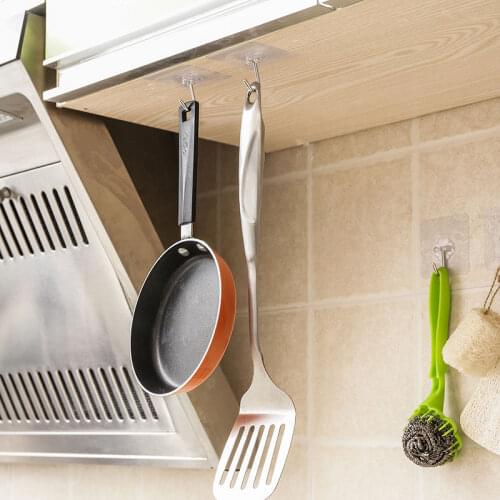 5pcs Strong Sucker Hanger Hook For Key Towel Kitchen Accessories Hanging Powerful Transparent Wall Hanger Hooks