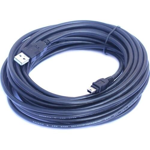 5m mini USB 5pin male to USB2.0 male straight & elbow data charging cable for digital camera