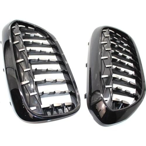 Bright Black Meteor Car Grills For G30 G38 525i 528i 530i 540i 2017-2020 Front Mesh Grill Chrome Grille Car Accessories