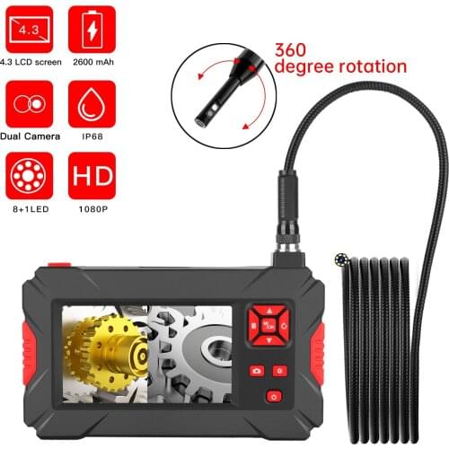 4.3inch IPS Screen 2MP 1080P 360 Degree Rotating Dual Lens Wireless WIFI Endoscope Inspection Otoscope Camera Digital Microscope