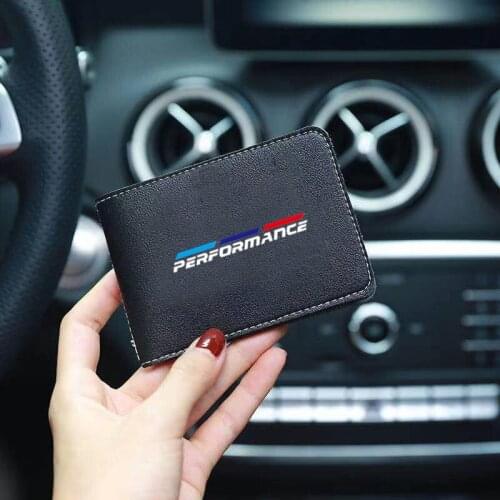 For BMW E46 E36 E34 F10 E90 F30 E60 F30 E53 E30 E92 E87 Genuine Leather Credit Card Case Car Drivers License Cover Coin Purse