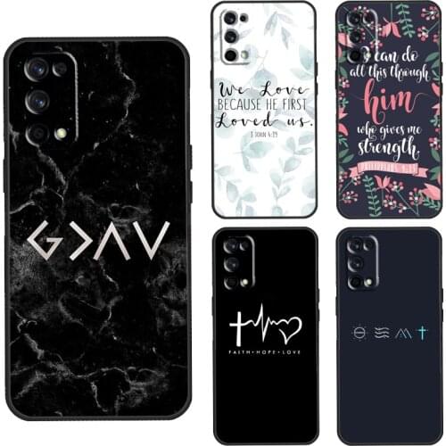 Bible Verse Christian Quote Case For OnePlus 8T 7T Nord 7 8 9 Pro Cover For Realme 8 7 6 Pro Q3 C3 C11 C15 C21 GT Neo